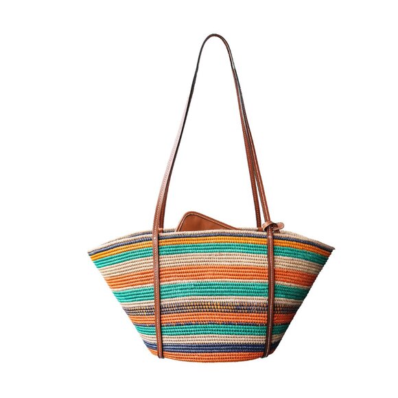 Gucci Raffia Round Interlocking G Tote with Pouch - Picture 3 of 10